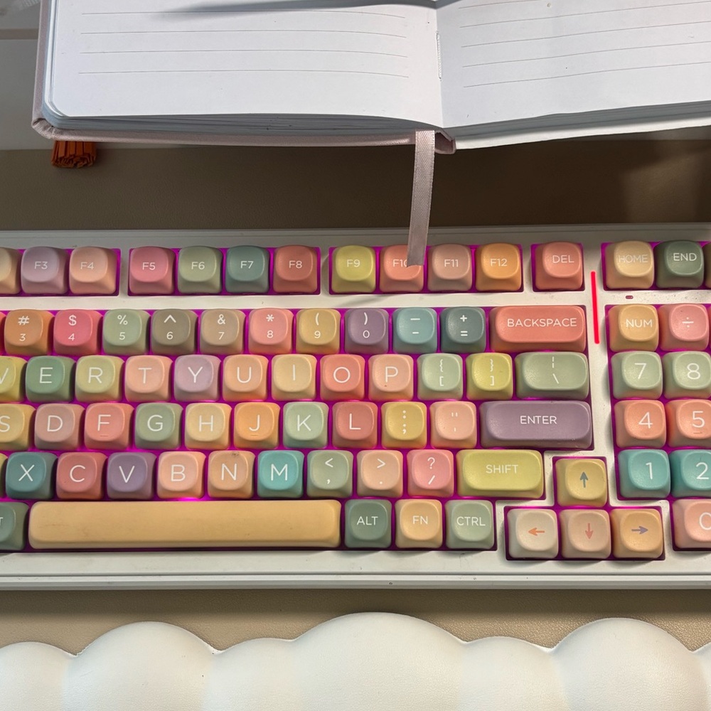 F99 Mechanical Keyboard + Bonus Keycap Sets | RGB Wireless | Pastel Aesthetic